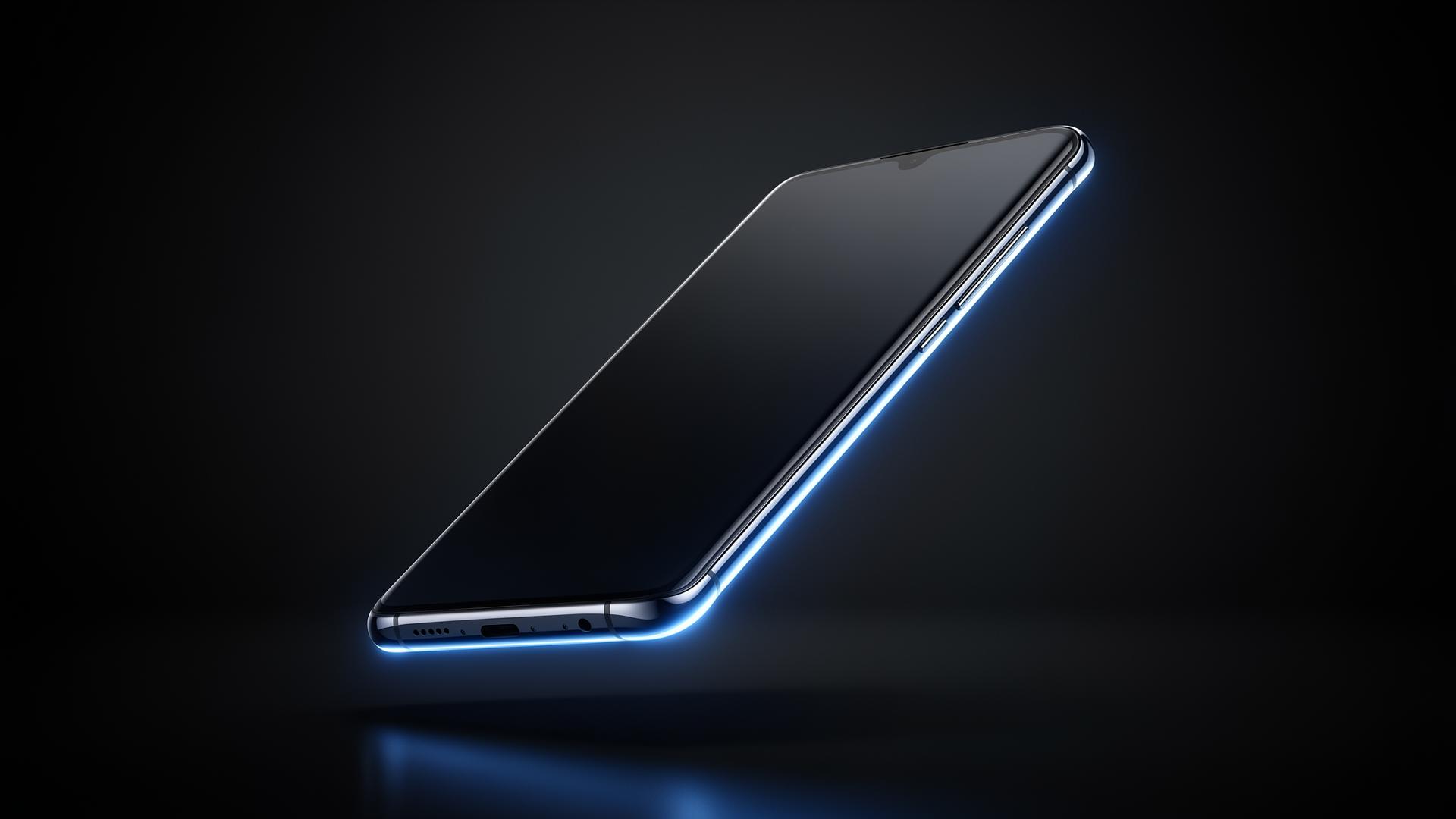 Flagship smartphone with glowing edge light